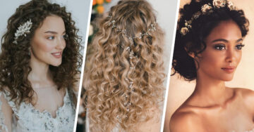 12 Hermosos peinados para novias con cabello rizado