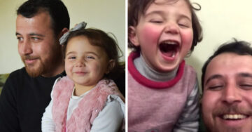 Padre sirio ayuda a su hija a enfrentar el miedo con risas
