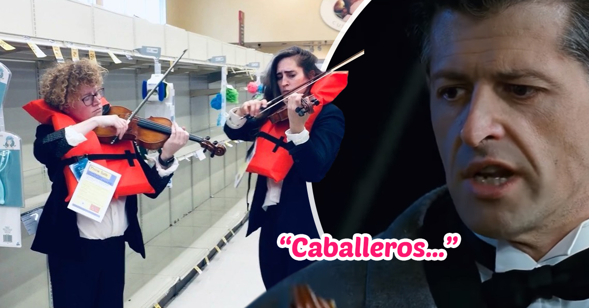 Violinistas Recrean Escena De M Sicos De Titanic En Tienda