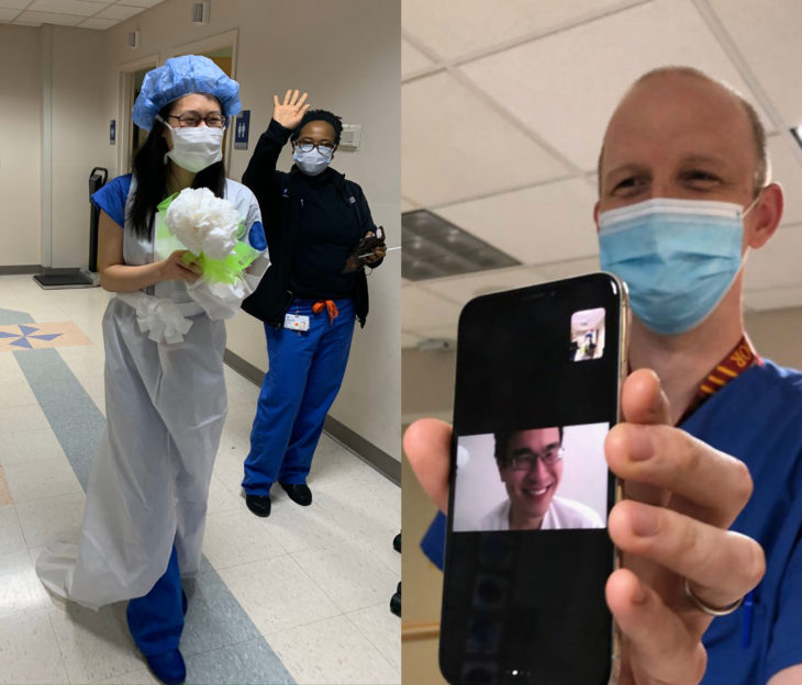 Shelun Tsai y Michael Sun, pareja de doctores celebra boda improvisada en hospital vía videollamada por coronavirus