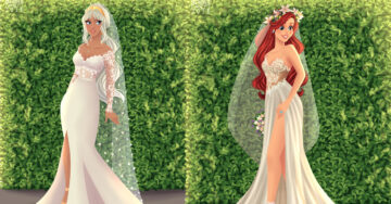 Así de hermosas lucirían las princesas de Disney con vestidos de novia modernos