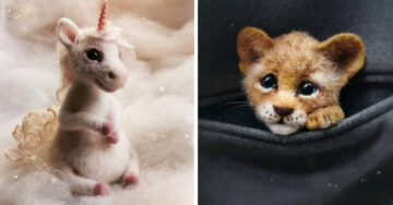 Artista rusa crea lindos animales miniatura con fieltro