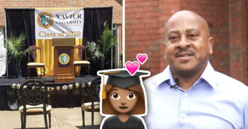 Papá organiza ceremonia de graduación afuera de casa para su hija