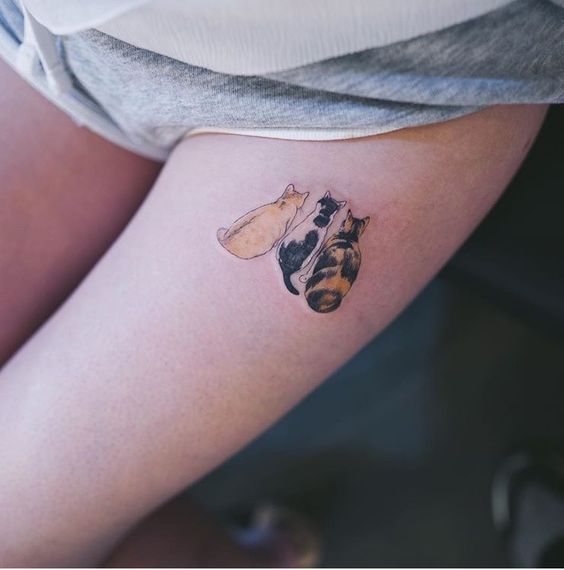 Tatuajes miniatura para las que aman con locura a los gatos