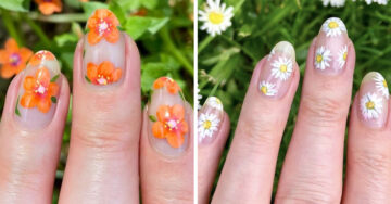 Artista pinta sus uñas con coloridos diseños de flores; ¡son paraísos silvestres!