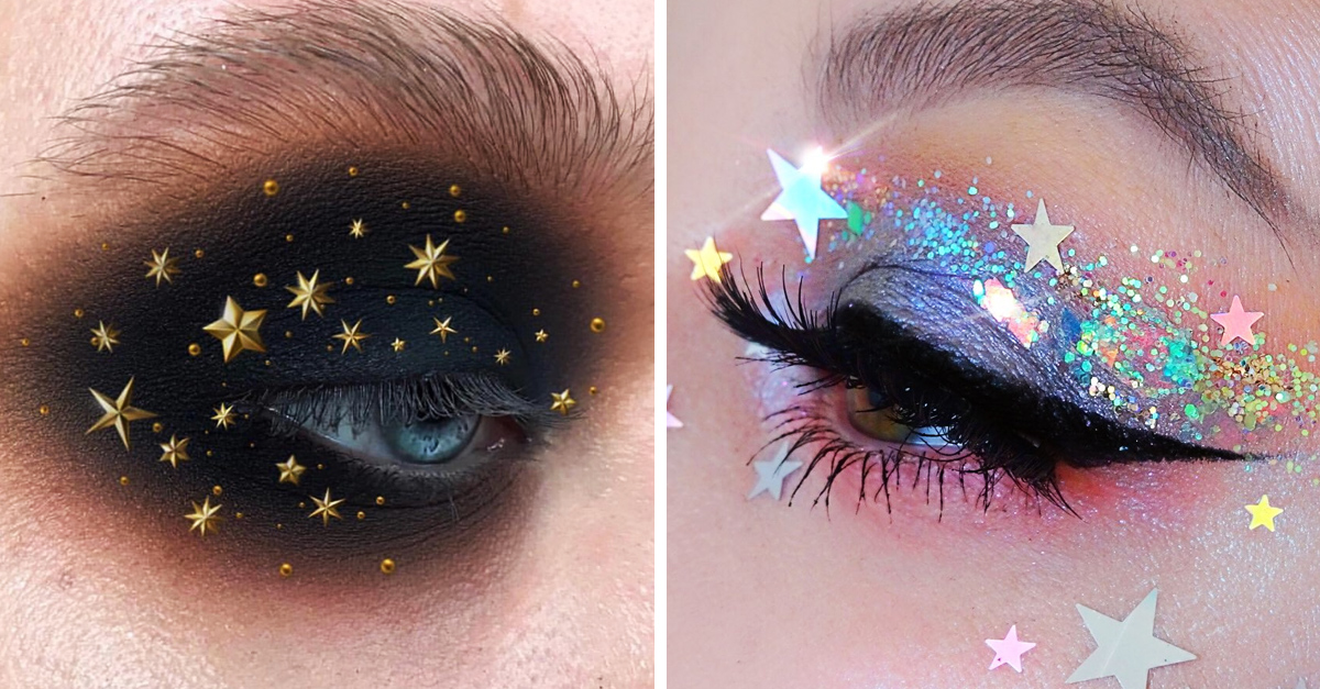 15 Maquillajes con brillo de estrellas que te fascinarán
