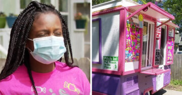 Niña de 10 años crea su empresa de dulces en una camioneta reciclada