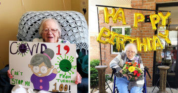 Abuelita celebra su cumpleaños número 100 tras vencer al coronavirus