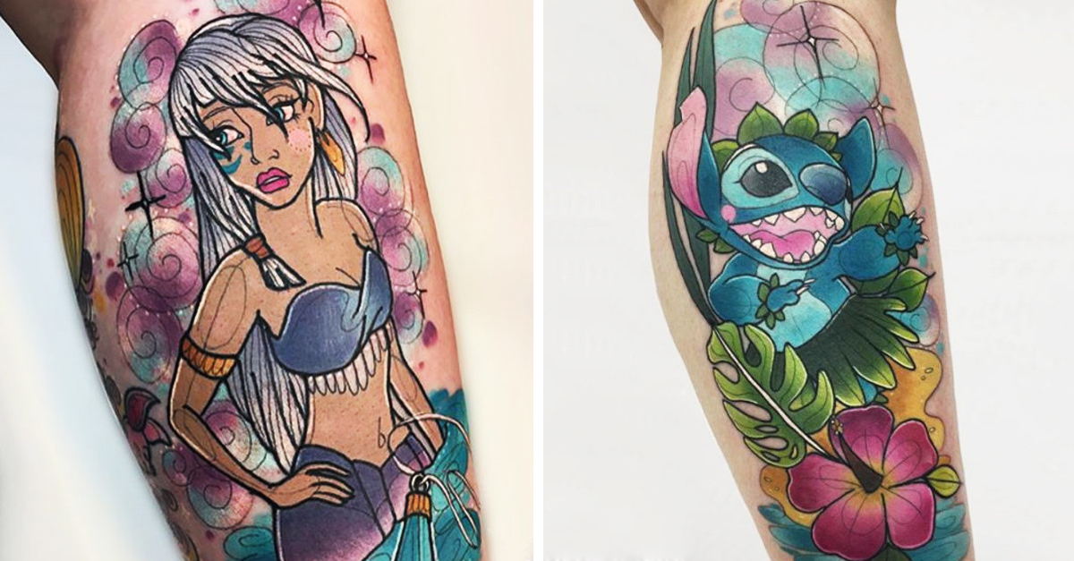 Tatuadora crea diseños de Disney que son increíbles