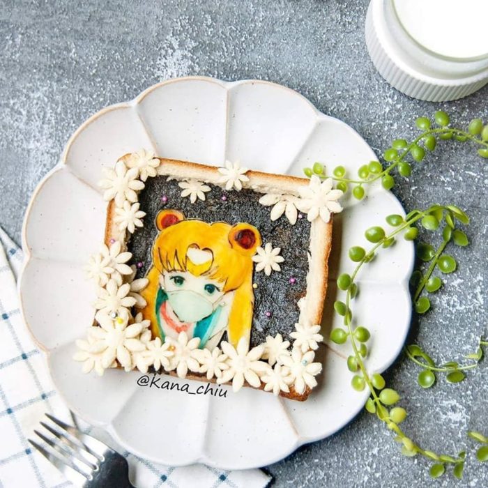 Rebanada de pan tostado inspirado en Sailor Moon