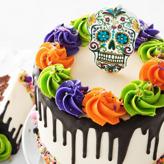 Descubrir 63+ imagen como decorar un pastel de dia de muertos