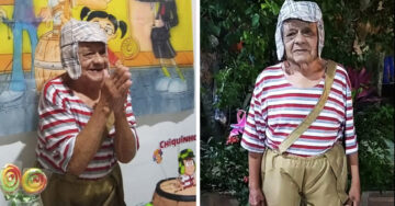 Abuelito festeja su cumpleaños 92 con fiesta sorpresa de ‘El Chavo del 8