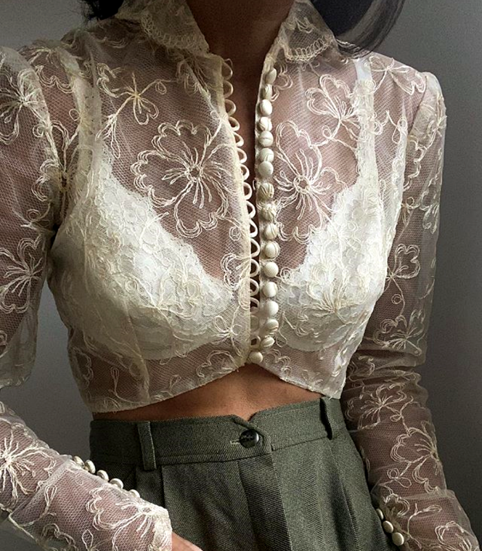 Blusas De Mujer, Camisa De Encaje Vintage Elegante Para Mujer