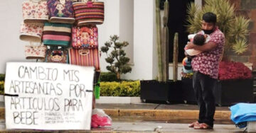 Padre cambia artesanías por productos de bebé; así reaccionaron los mexicanos