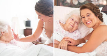 Visita a su abuelita enferma vestida de novia para que la viera antes de la boda