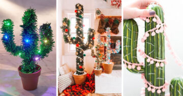 15 Ideas para cambiar el pino navideño por un original cactus