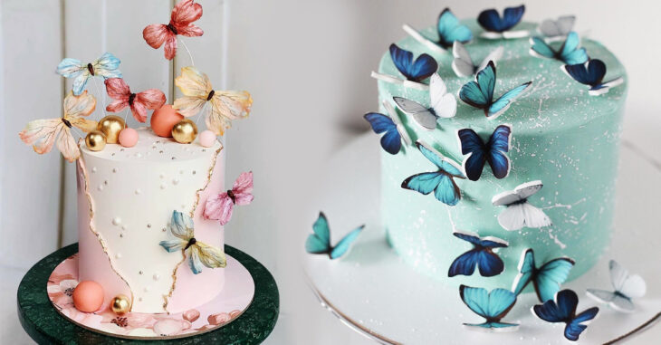 20 Hermosas ideas para decorar tus pasteles con mariposas