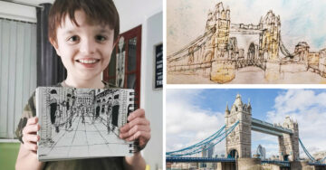 Niño autista con memoria fotográfica replica lugares plasmándolos en papel