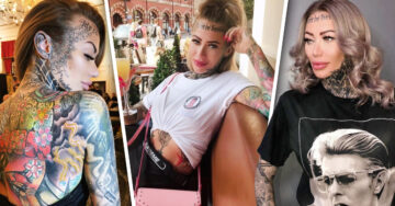 Mujer británica cubre por completo su cuerpo de tatuajes; es un lienzo viviente