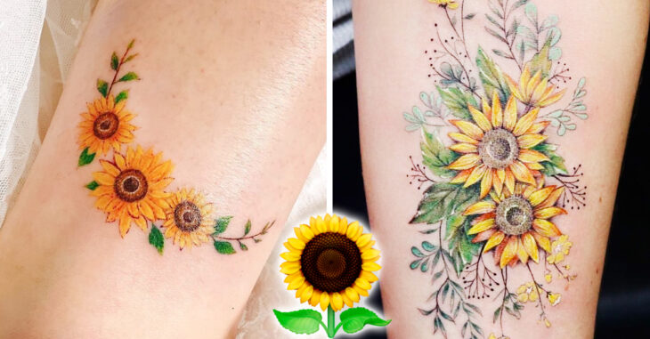 Bonitos diseños de tatuajes de girasoles para mujeres