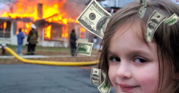 La niña del incendio ya creció y está vendiendo su propio meme