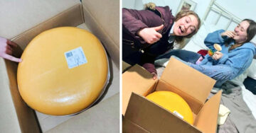 Galán llega a su primera cita con 12 kilos de queso para su chica