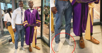 No tenía zapatos formales para recoger su diploma de graduación y su profesor le prestó los suyos