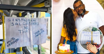 Chofer de bus coloca un cartel para promocionar el negocio de su hija y es un éxito