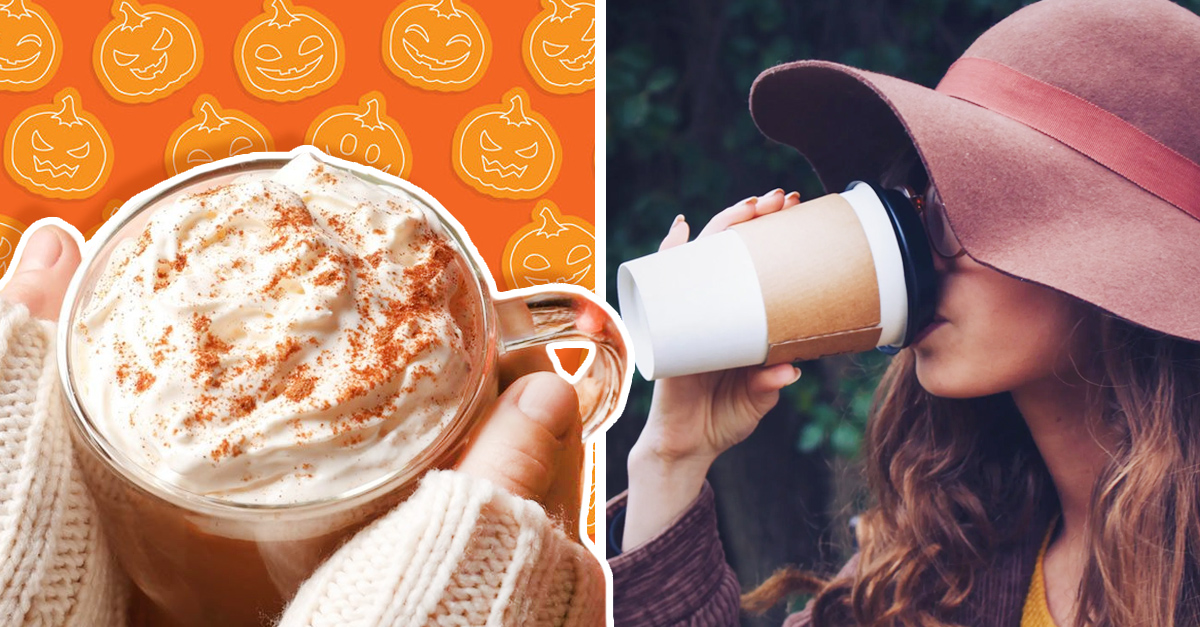 Pumpkin Spice Latte', recta de café con leche y calabaza