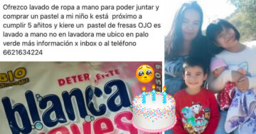 Mamá se ofrece a lavar ropa ajena para comprarle un pastel de cumpleaños a su hijo