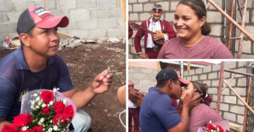 ¡Sin miedo al éxito! Albañil le pide matrimonio a su novia en plena obra en construcción