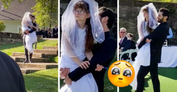 ¡Cómo saber que es el indicado! Novio carga a su cuñada hasta el altar para que acompañe a los dos