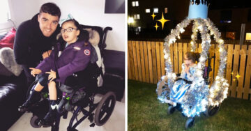 Papá transforma la silla de ruedas de su hija en un hermoso carruaje estilo Cenicienta