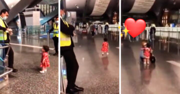 ¡Alerta de ternura! Niña pide permiso al oficial de un aeropuerto para poder abrazar a su tía