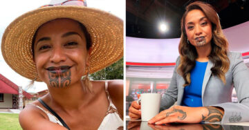 Mujer hace historia al ser la primera presentadora con tatuaje facial maorí al frente de un noticiero estelar