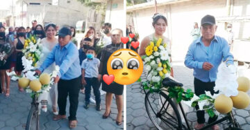 ¡Se lució! Papá decora su bicicleta para llevar a su hija a su boda y conmueve a todo internet