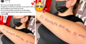 ¡Directo al corazón! Chica se tatúa el último mensaje que le escribió su papá antes de morir