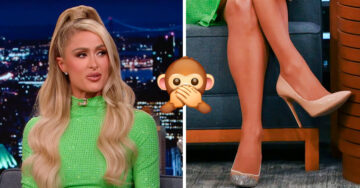 ¡Ay, a cualquiera le pasa! Paris Hilton aparece con dos zapatos diferentes durante una entrevista