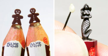 Artista talla diminutas esculturas en la punta de los lápices y es increíble
