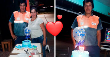 Amor incondicional: Mujer le hizo fiesta sorpresa a su esposo en la gasolinera donde trabaja