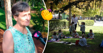 ¡Ama su profesión! Maestra jubilada da clases gratis a los niños en un parque