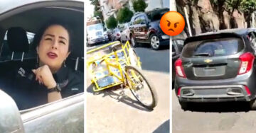 Mujer policía choca a un joven en triciclo y lo amenaza; la bautizan “Lady FGR”