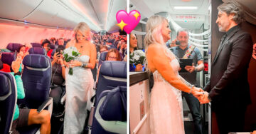 ¡Una boda de altura! Pareja se casa en pleno vuelo porque no pudo llegar a Las Vegas
