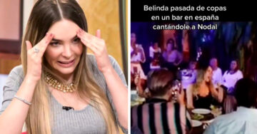 ¿Dedicada a Nodal? Belinda es captada cantando una canción de desamor en un bar de España