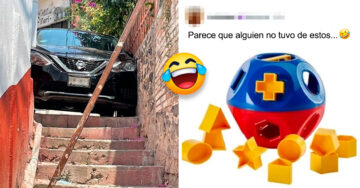 Le hicieron caso ciegamente al GPS y terminaron atorados en un diminuto callejón