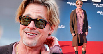 Brad Pitt aparece usando una falda en el estreno de ‘Bullet Train’ y causa revuelo