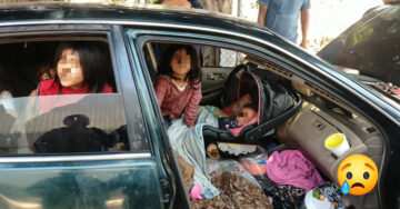 8 Niños vivían en un coche y sus papás no les daban de comer; la policía los rescató