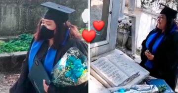 ¡Promesa cumplida! Chica llega a la tumba de su padre para enseñarle su título universitario