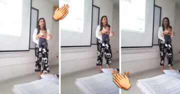 Maestra cuida al bebé de su alumna para que preste atención en clase; ¡fue un noble gesto!