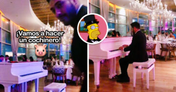 Pianista toca “En el radio un cochinero” en un lujoso restaurante y el público ni cuenta